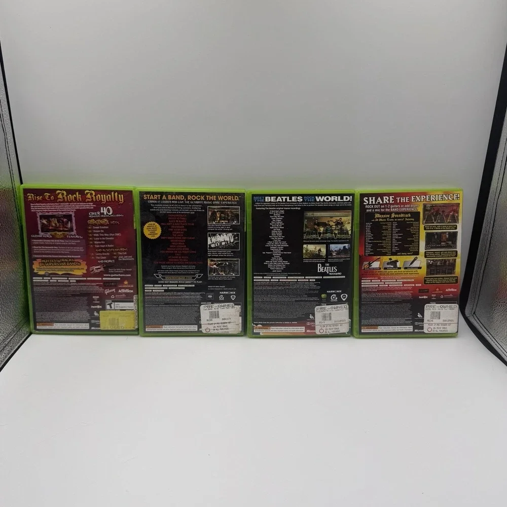 Xbox 360 Guitar Hero & Rock Band Game Lot CIB Tested Working Beatles AC/DC